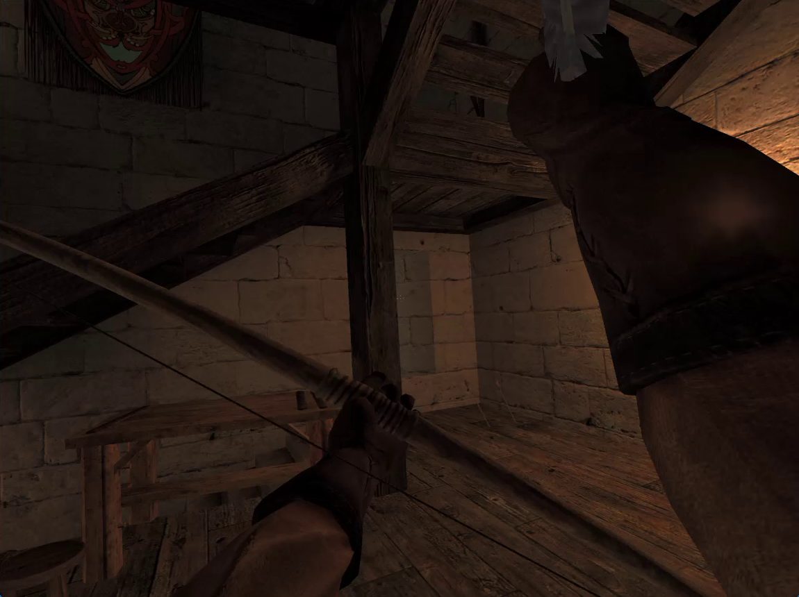 Tir à l'arc avec les manettes en VR