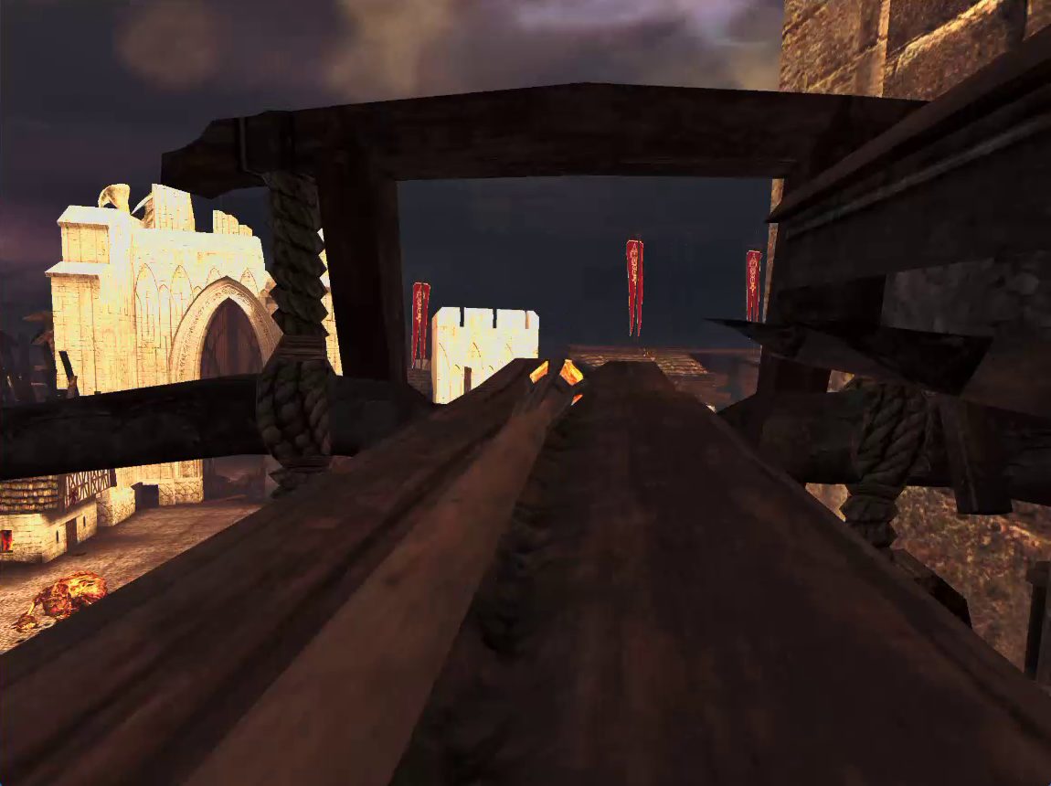 Vue d'un château depuis un rempart en VR